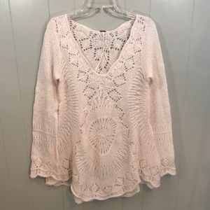 Free People Wool Alpaca Blend Soft Pink Sweater S